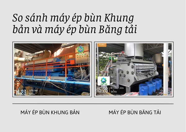 So sánh máy ép bùn màng và máy ép bùn băng tải